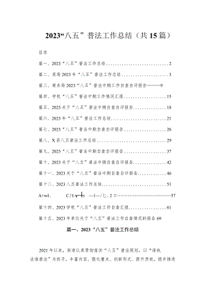 2023“八五”普法工作总结（共15篇）.docx