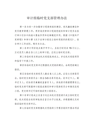 审计组临时党支部管理办法.docx