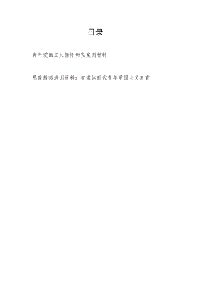 青年爱国主义情怀研究案例报告材料和智媒体时代青年爱国主义教育思政教师培训材料.docx