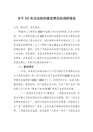 关于XX市法治政府建设情况的调研报告 .docx