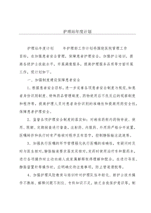 护理站年度计划.docx