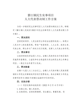 蓼江镇民生实事项目人大代表票决制工作方案.docx