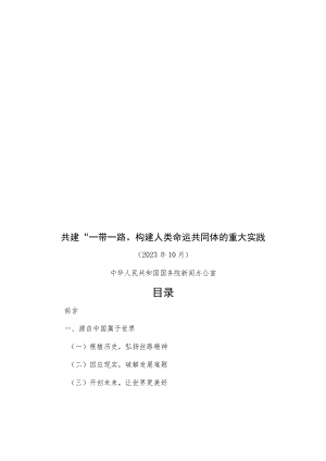 共建“一带一路”：构建人类命运共同体的重大实践.docx