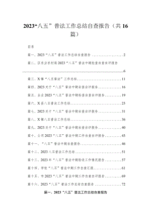 2023“八五”普法工作总结自查报告范文【16篇】.docx