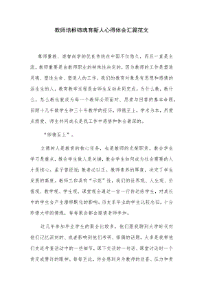 教师培根铸魂育新人心得体会汇篇范文.docx