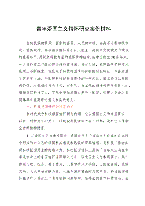 青年爱国主义情怀研究案例材料.docx