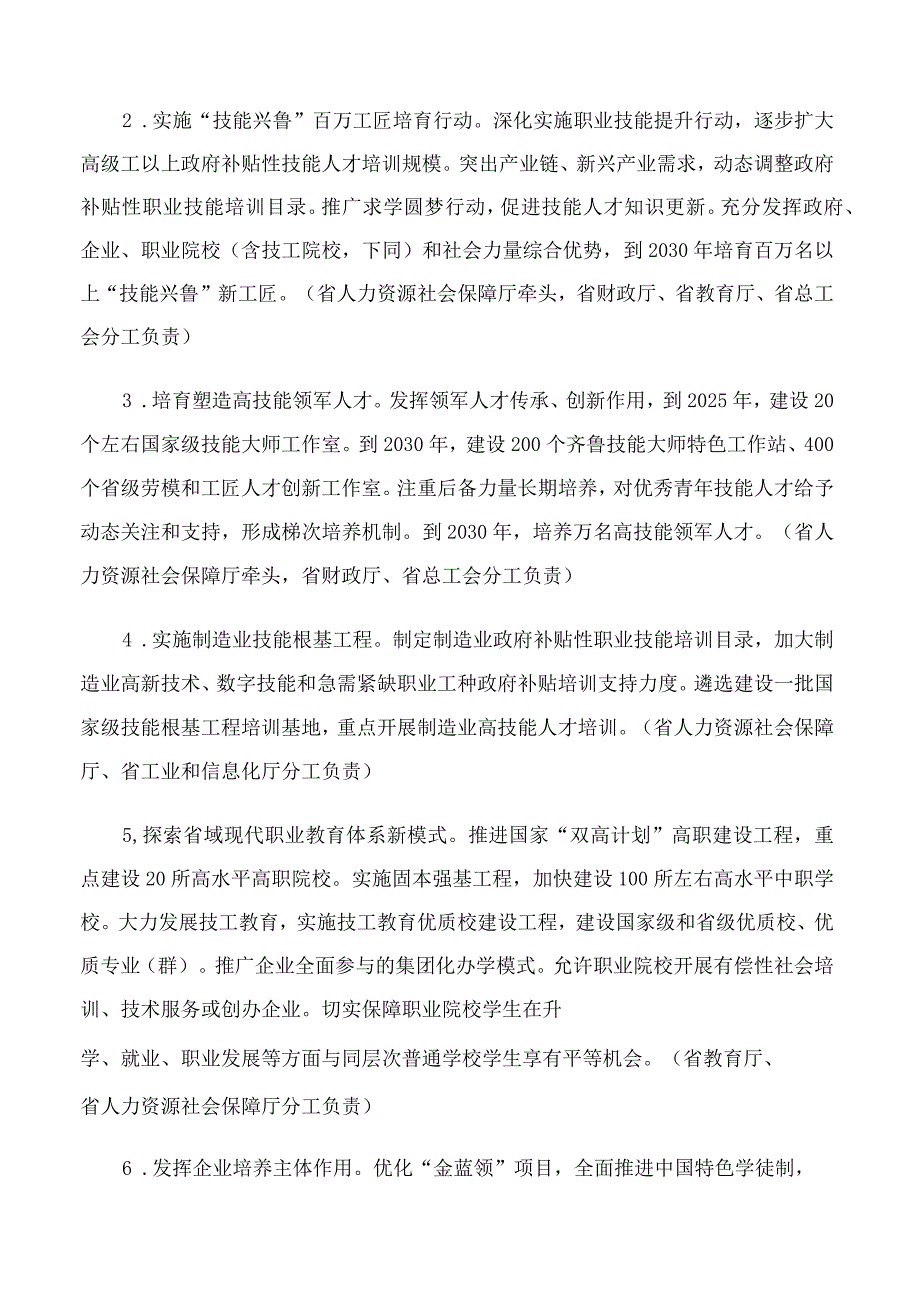 山东省人民政府办公厅印发《关于加强新时代全省高技能人才队伍建设的实施意见》的通知.docx_第2页