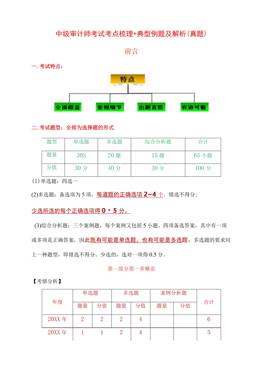 中级审计师考试考点梳理+典型例题及解析（真题).docx_第1页