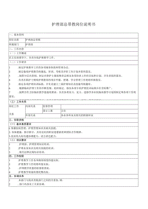 护理部总带教岗位说明书.docx