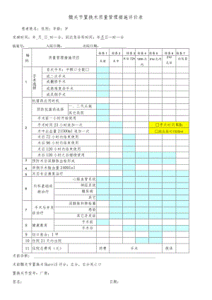 髋关节置换术质量管理措施评价表.docx