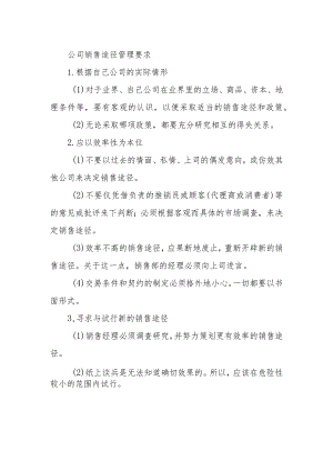 公司销售途径管理要求.docx