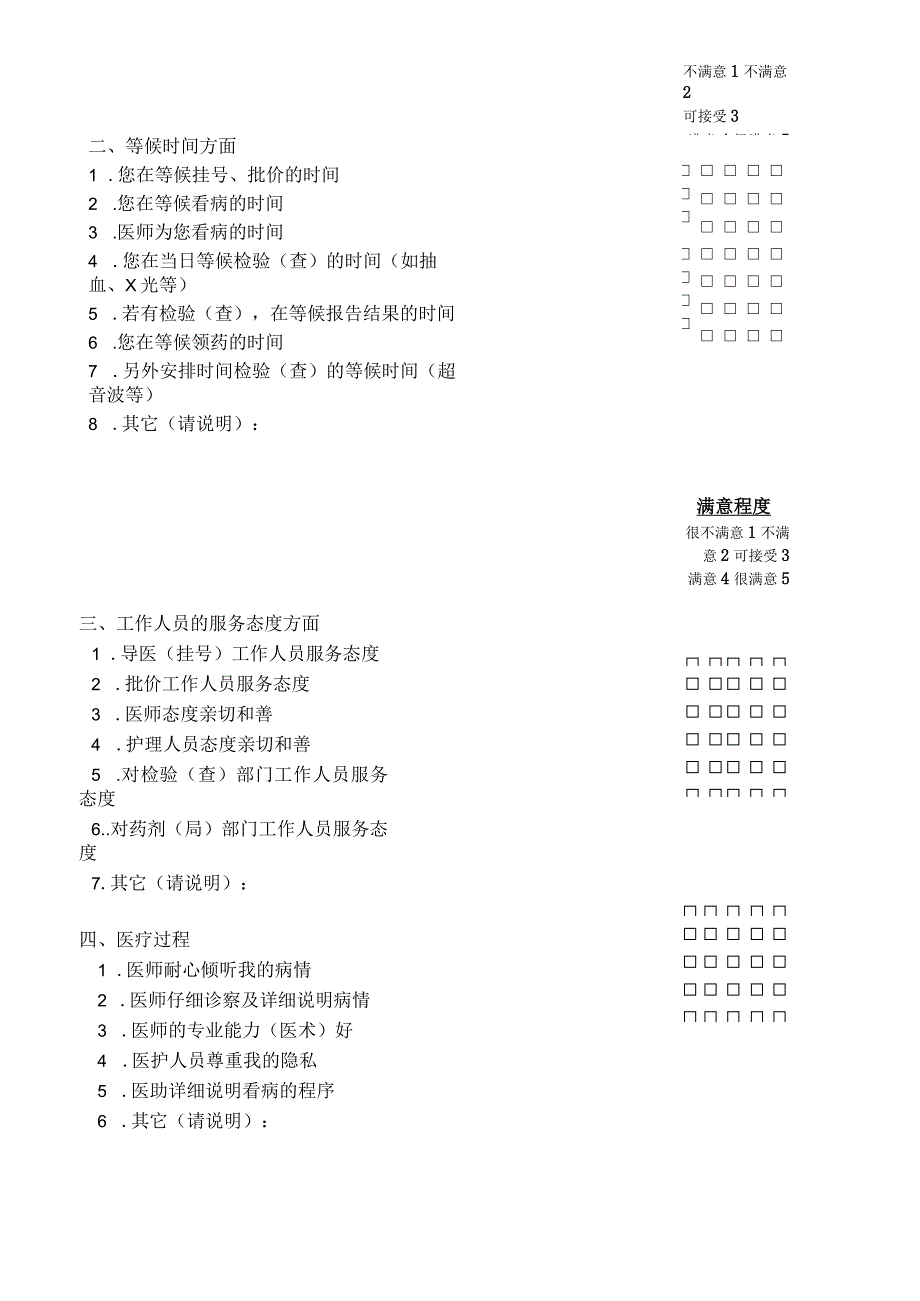 外资妇婴医院门诊顾客满意度调查表.docx_第2页