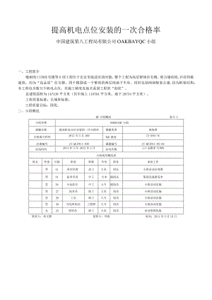 工程建设公司QC小组提高机电点位安装的一次合格率成果汇报书.docx