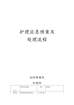 妇幼保健院护理应急预案及处理流程全集.docx