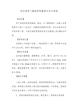 急诊锁骨下静脉穿刺置管术诊疗常规.docx