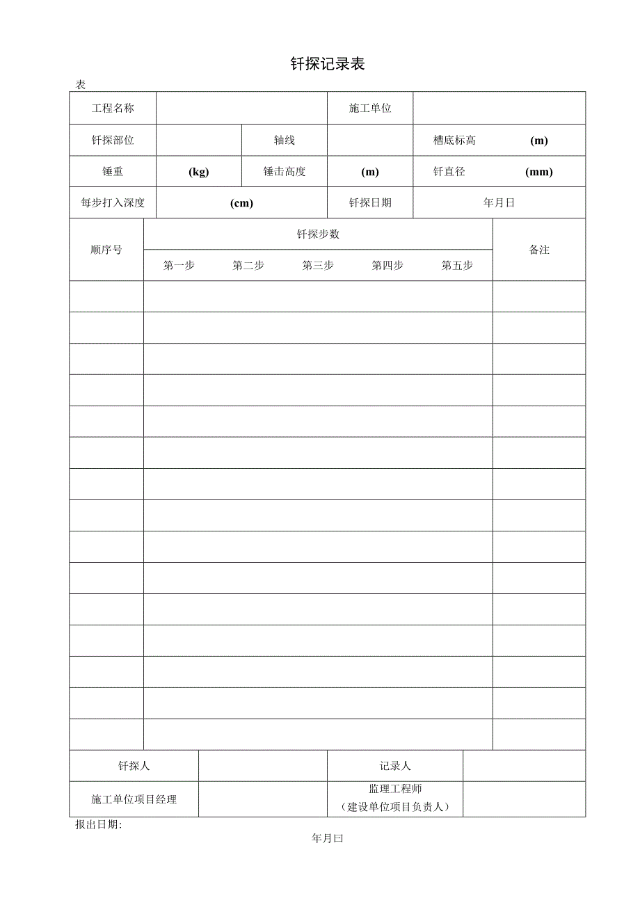 钎探记录表(模板).docx_第1页