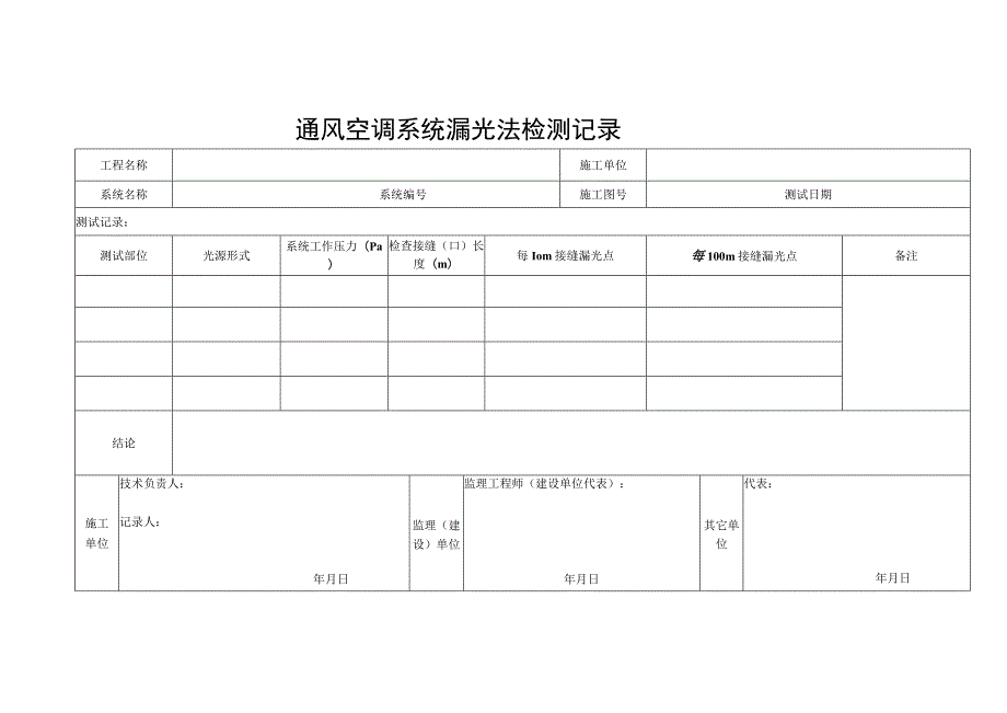 通风空调系统漏光法检测记录.docx_第1页