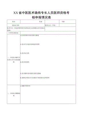 中医医术确有专长人员医师资格考核申报情况表.docx