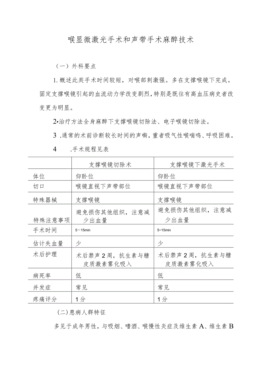 喉显微激光手术和声带手术麻醉技术.docx_第1页