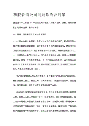 塑胶管道公司问题诊断及对策.docx