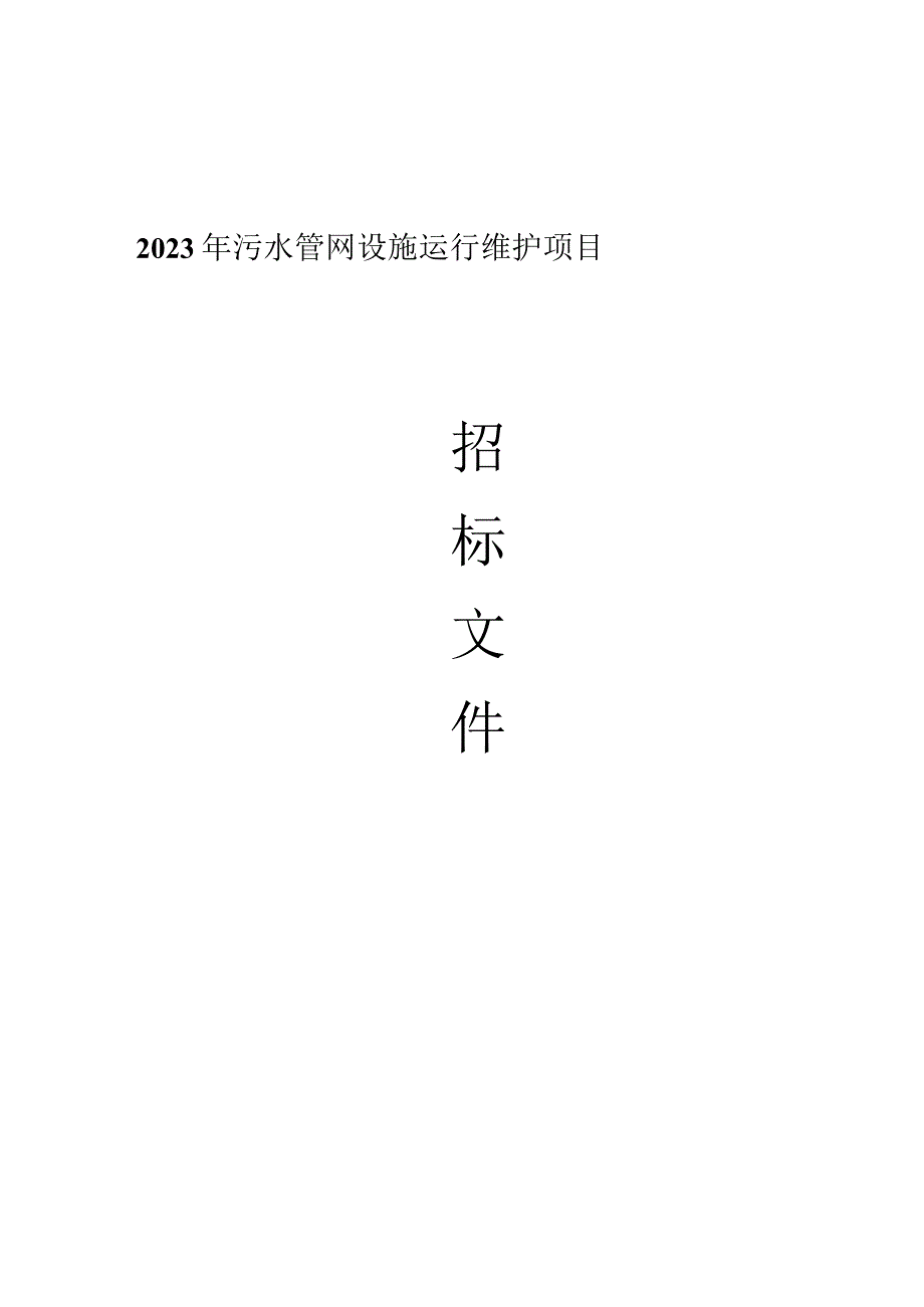 2023年污水管网设施运行维护项目招标文件.docx_第1页