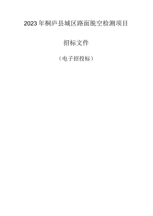 2023年桐庐县城区路面脱空检测项目招标文件.docx