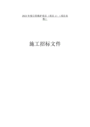 公司2023年度日常维护项目（项目1）招标文件.docx