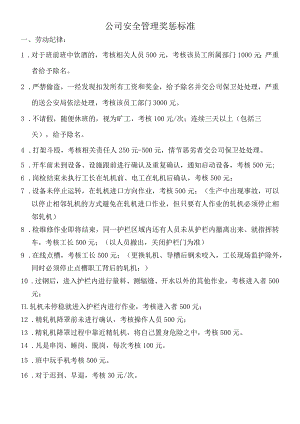 公司安全管理奖惩标准.docx