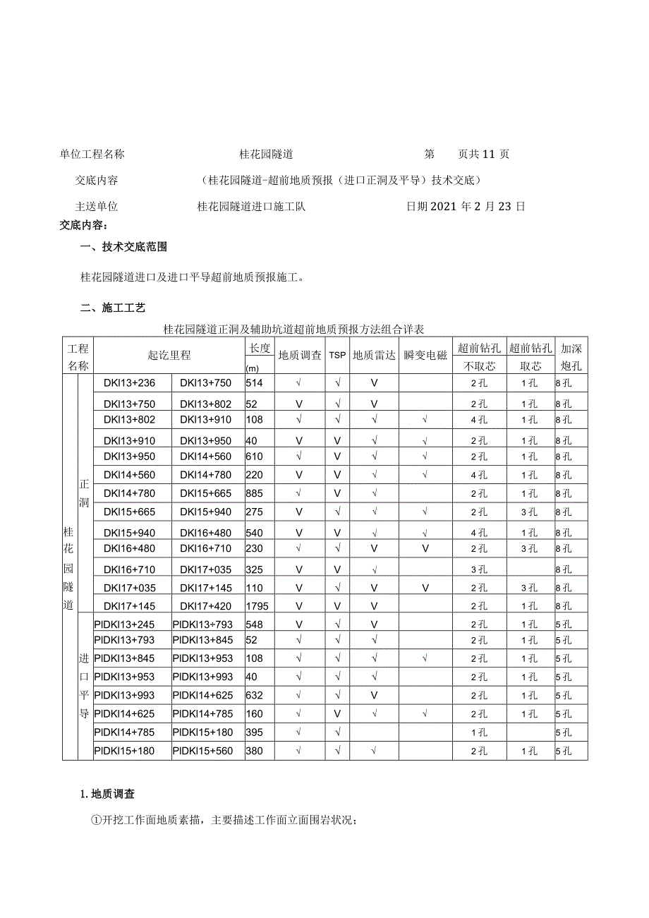 009桂花园隧道-超前地质预报（进口正洞及平导）技术交底.docx_第1页