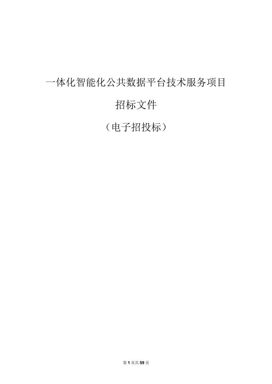 一体化智能化公共数据平台技术服务项目招标文件.docx_第1页