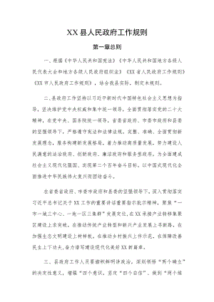 XX县人民政府工作规则.docx