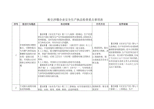 粉尘涉爆企业安全生产执法检查重点事项表.docx