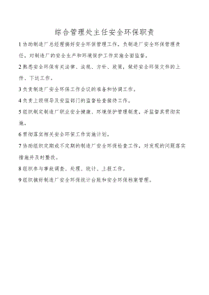 综合管理处主任安全环保职责.docx