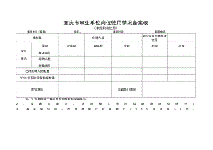 重庆市事业单位岗位使用情况备案表.docx