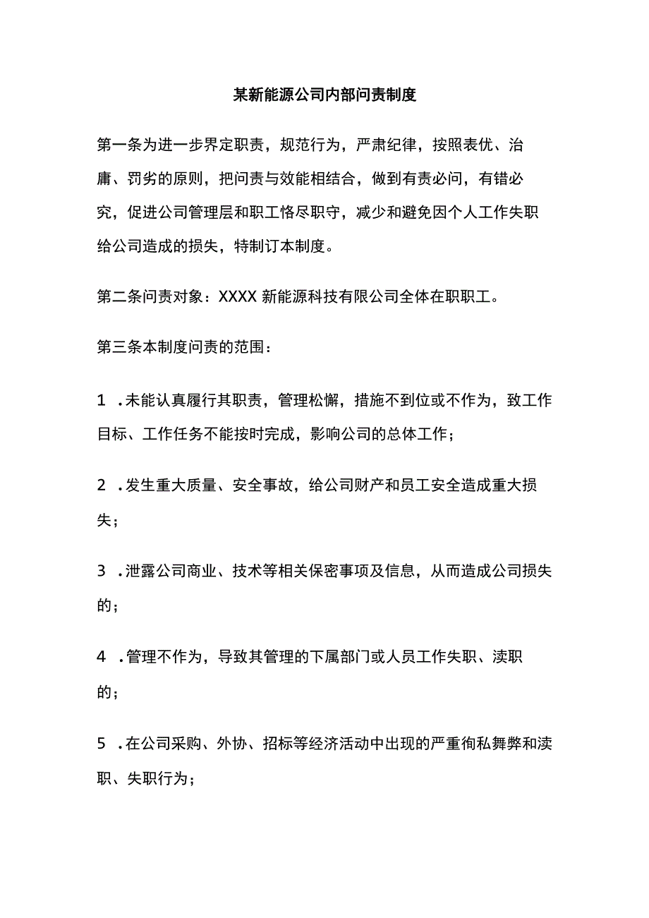 某新能源公司内部问责制度.docx_第1页