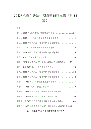 2023“八五”普法中期自查自评报告（共16篇）汇编.docx