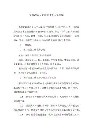 大学高校消防灭火疏散逃生应急预案.docx