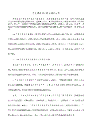 思政课教师专题培训班辅导.docx