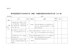 青海省基层医疗卫生机构中藏医馆建设项目验收评分表（2023版）.docx