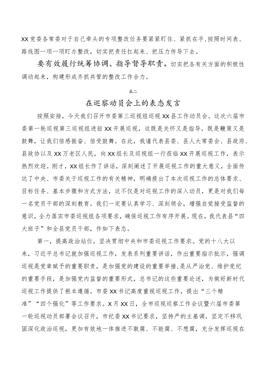 巡视巡查整改专题民主生活会巡视整改整改工作动员会发言共十篇.docx_第2页