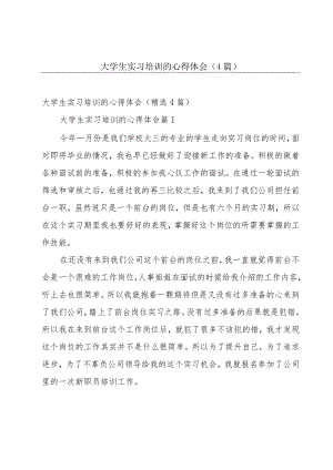 大学生实习培训的心得体会（4篇）.docx