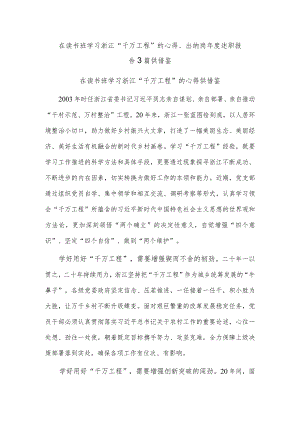 在读书班学习浙江“千万工程”的心得、出纳岗年度述职报告3篇供借鉴.docx