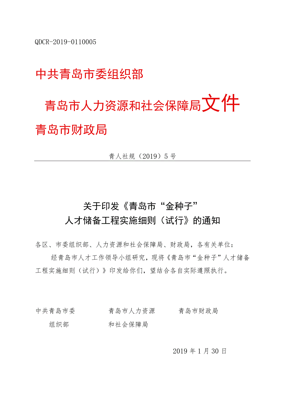 青岛市引进高层次人才专项奖励实施细则范本.docx_第1页