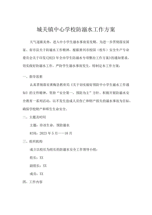 城关镇中心学校防溺水工作方案.docx