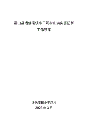 霍山县诸佛庵镇小干涧村山洪灾害防御工作预案.docx