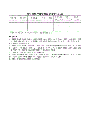 货物清单行报价暨投标报价汇总表（2023年）.docx