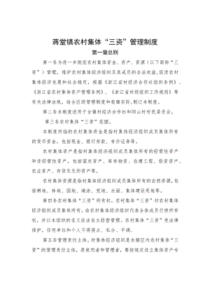 蒋堂镇农村集体“三资”管理制度.docx