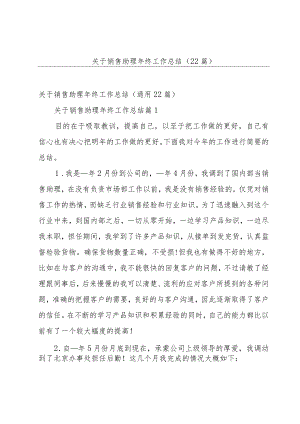 关于销售助理年终工作总结（22篇）.docx