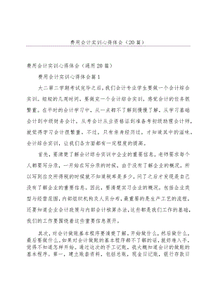 费用会计实训心得体会（20篇）.docx