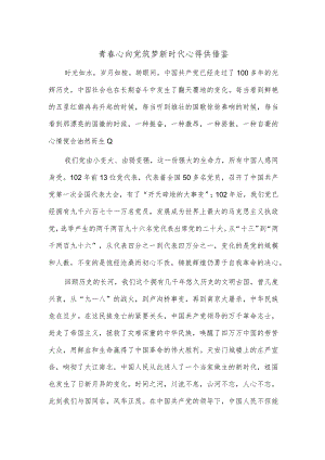 青春心向党 筑梦新时代心得供借鉴.docx